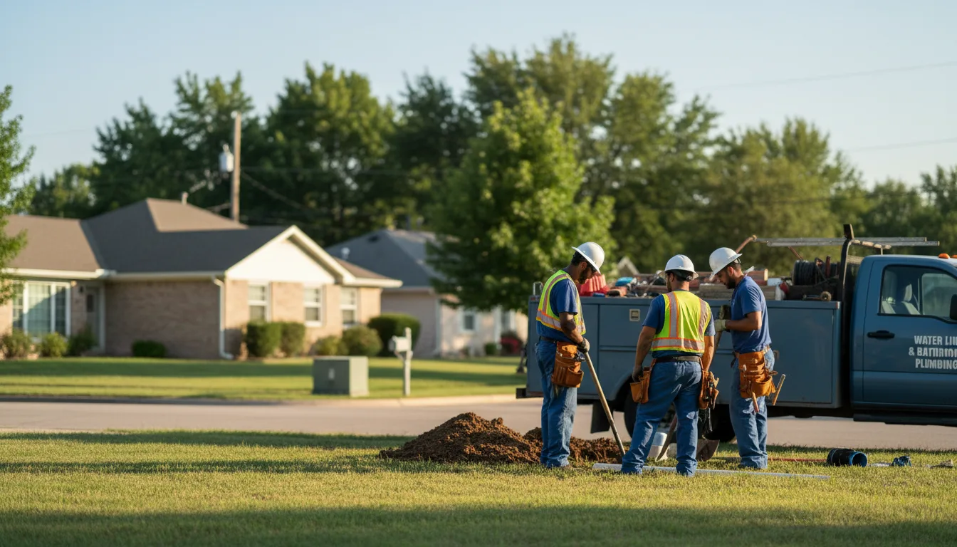 Residential water line and bathroom plumbing service in Gideon, MO